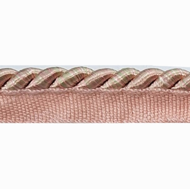 Cordón con pestaña seda rosa y verde - 1