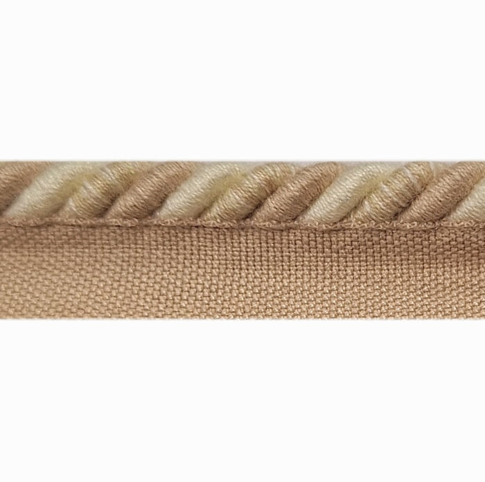 Cordón con pestaña de algodón crudo tostado - 1