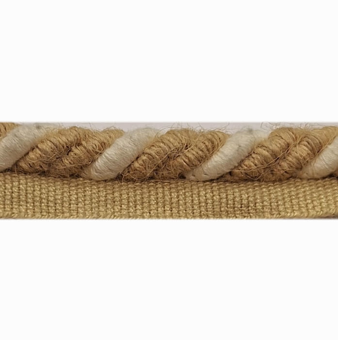 Cordón con pestaña de algodón camel - 1