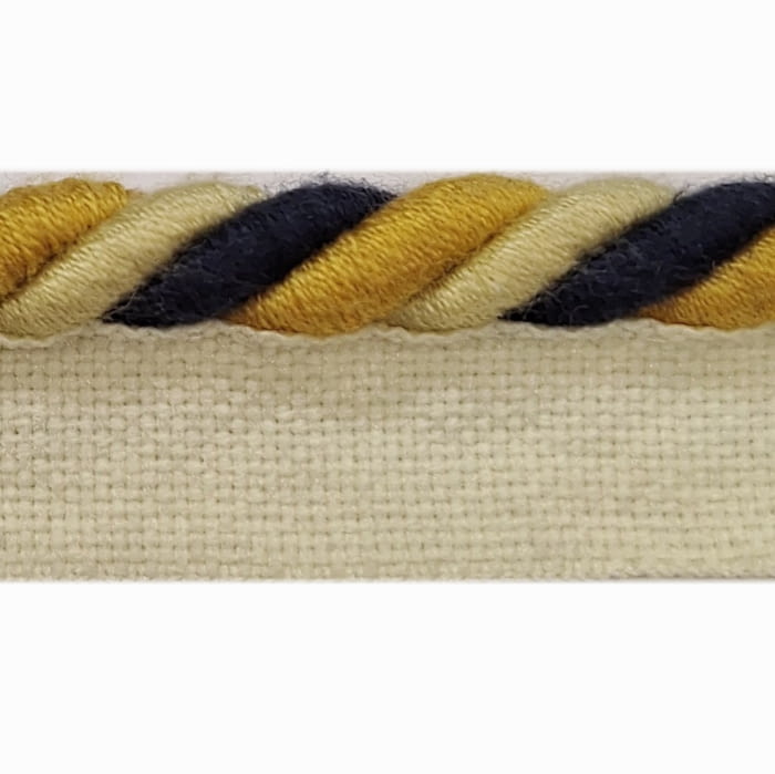 Cordón de algodón con pestaña amarillo y azul - 1