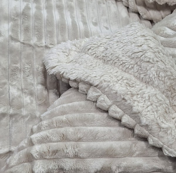 Manta de sofá pana terciopelo piedra 130 x 170 cm - 2