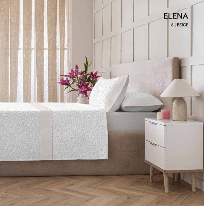 Juego de sábanas florecitas azules. Cama 90 - 2