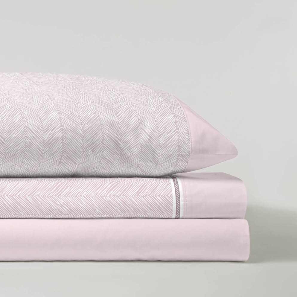 Sábanas espigas rosadas. Cama: 90, 135 y 150