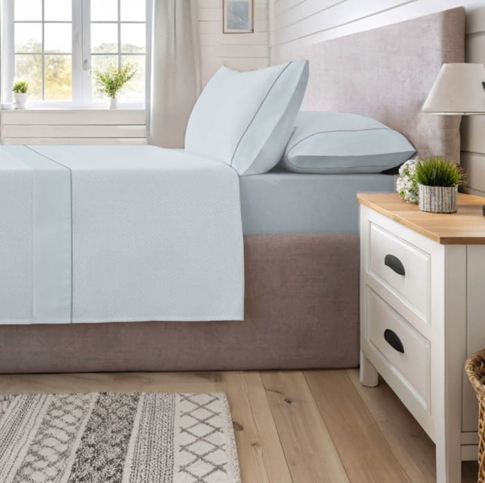 Sábanas hojitas azules. Cama 90, 105 y 200 - 1