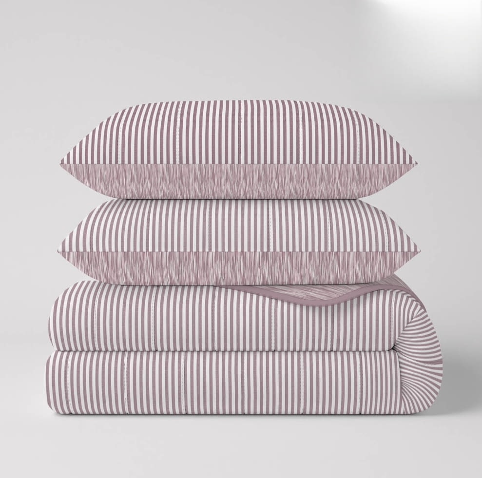 Colcha boutie rayas burdeos