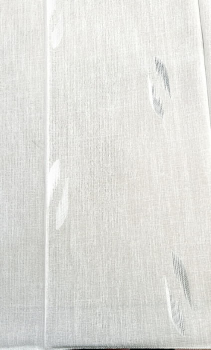 Tela visillo por metros blanco con motivos grises - 1