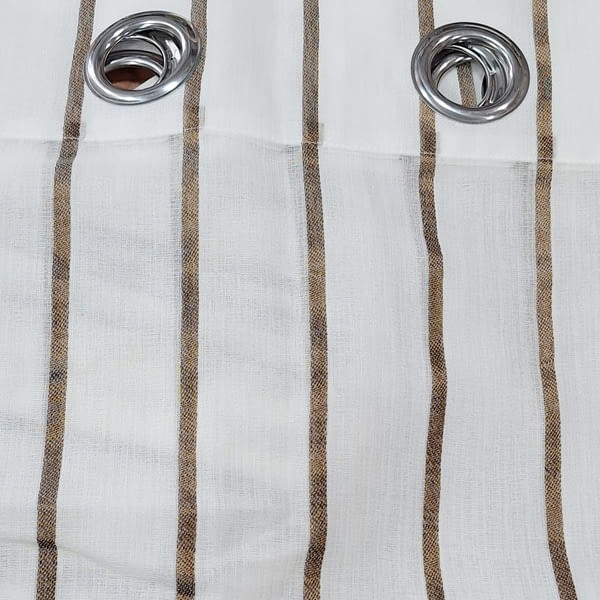 Visillo blanco rayitas marrones 140 x 260 cm - 2