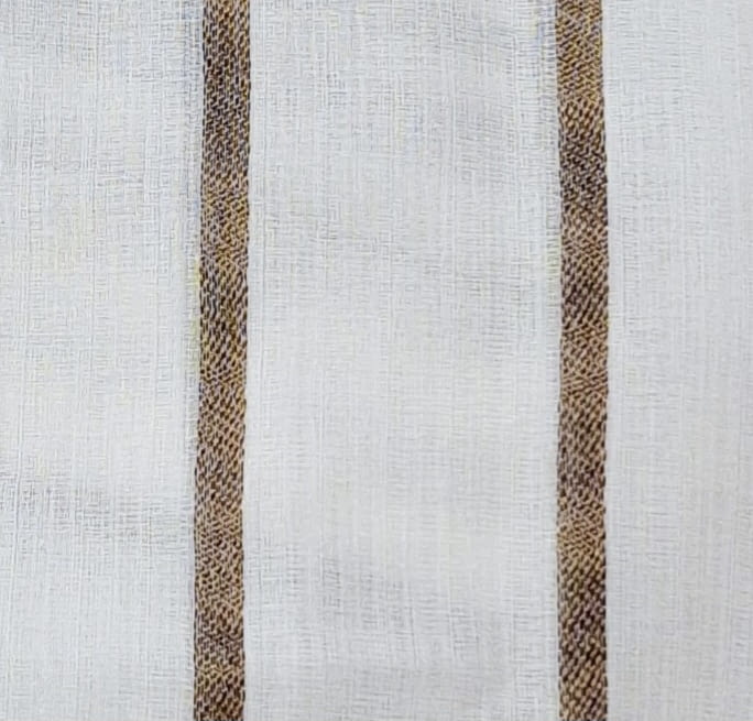 Visillo blanco rayitas marrones 140 x 260 cm - 4