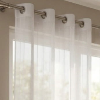 Visillo confeccionado blanco cadeneta 140 x 260