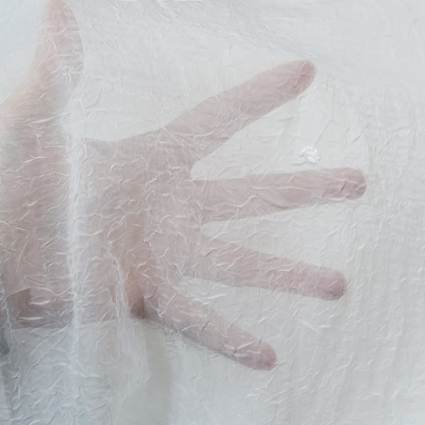 Visillo confeccionado blanco topos bordados 140 x 260 - 1