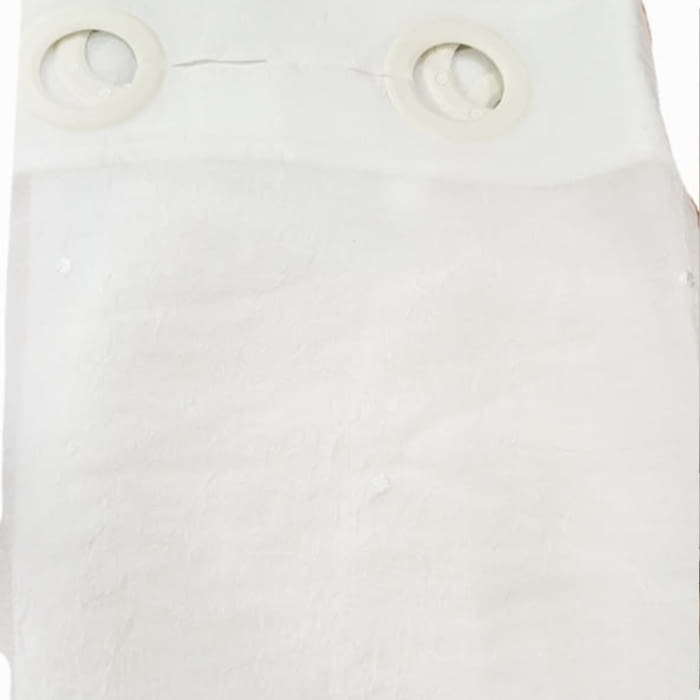 1 Visillo confeccionado blanco topos bordados - 2