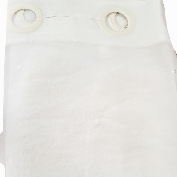 Visillo confeccionado blanco topos bordados 140 x 260 - 3