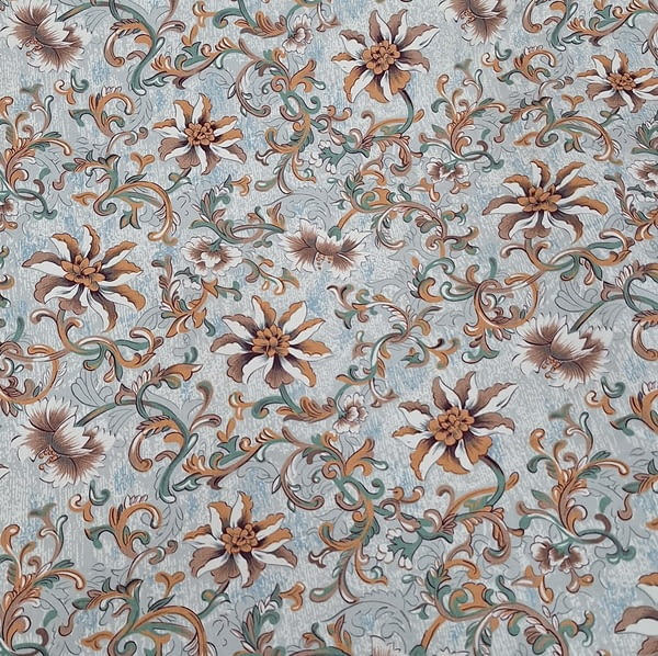 Tela Flores teja 140 - 2