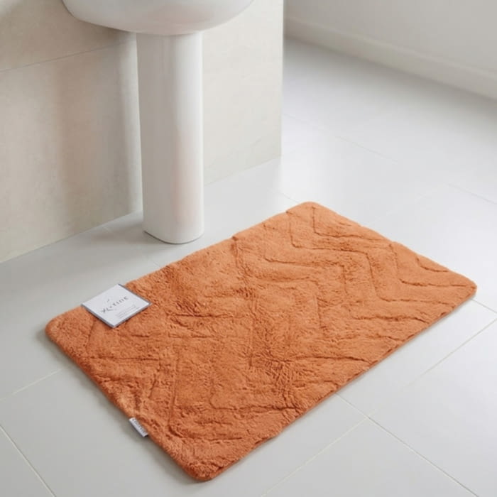 Alfombras baño naranja zig zag 40 x 70