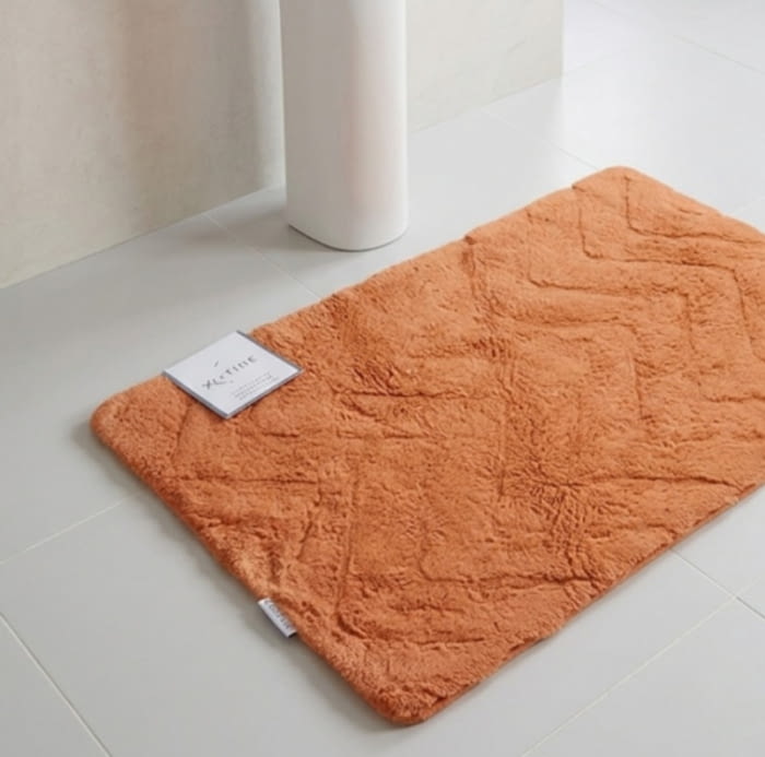 Alfombras baño naranja zig zag 40 x 70 - 1