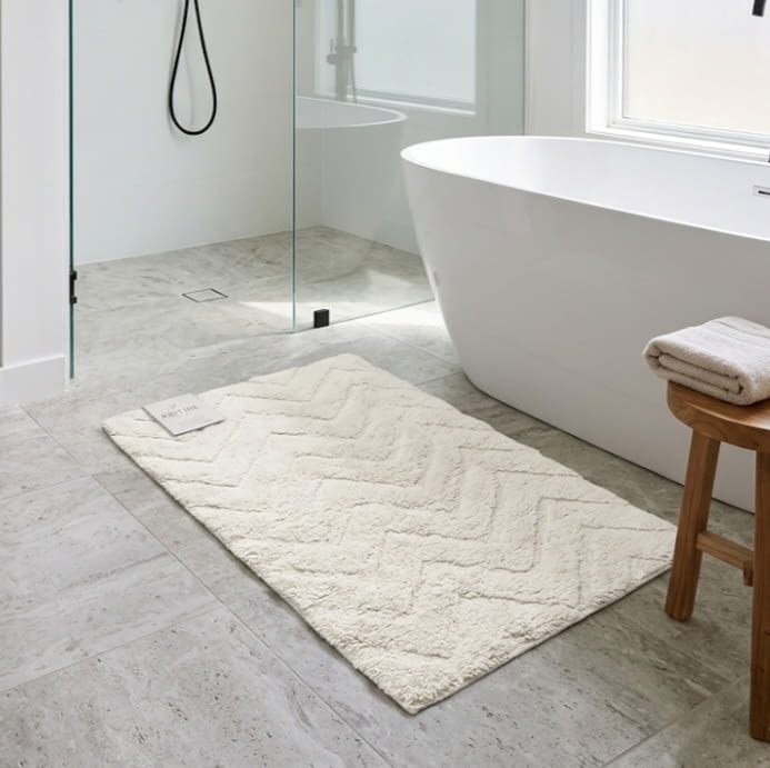 Alfombras baño cruda zig zag 40 x 70