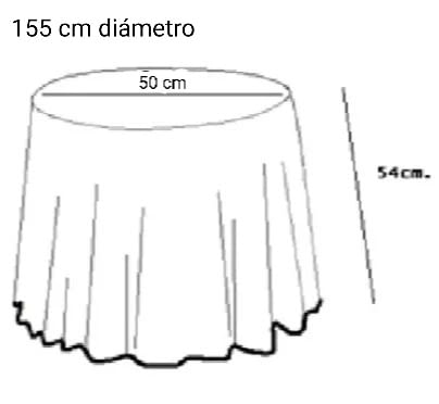 Faldilla redonda loneta salmón: 155 cm - 4
