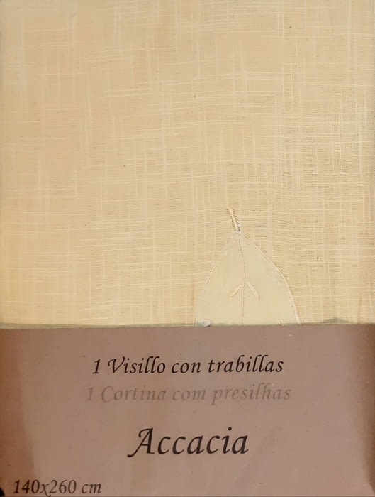 Visillos bordados Acacia amarillo