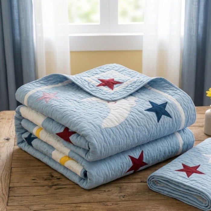 Colcha Boutie azul Luna. Cama 90 - 3
