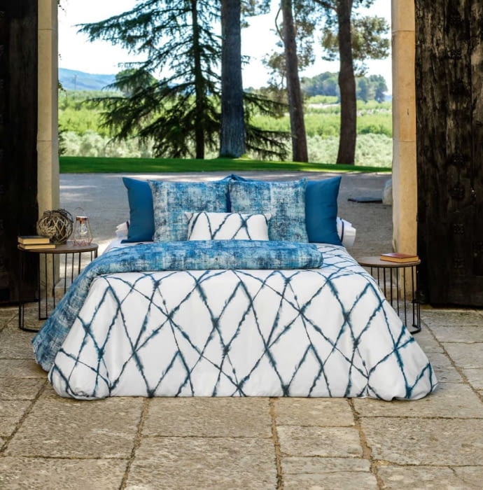 Funda nórdica Reversible azul rombos