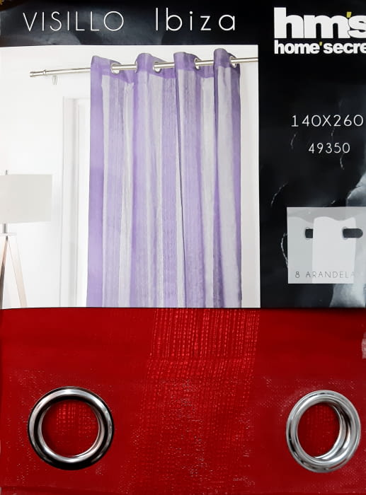 2 Visillos rojos rayas ollaos - 1