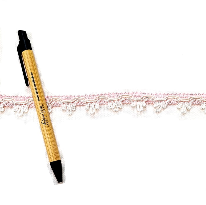 Galón estrechito blanco y rosa - 3