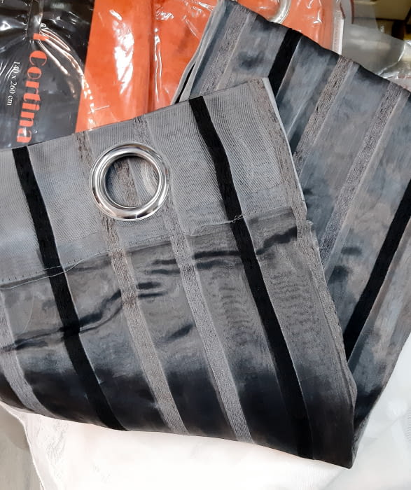 1 Visillo organza cristal gris