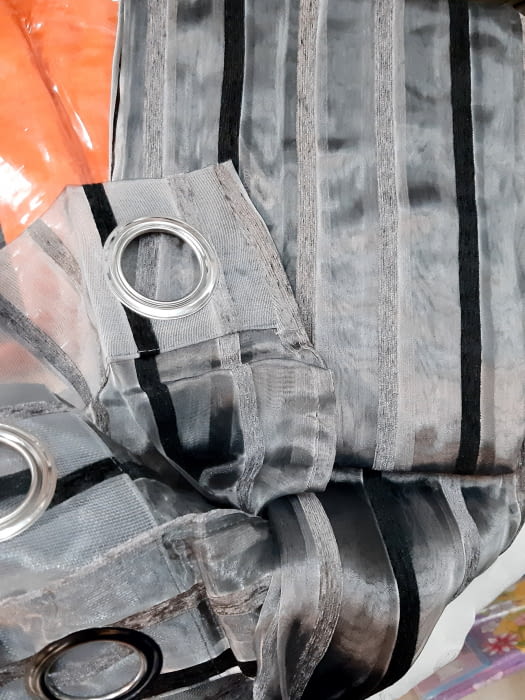 1 Visillo organza cristal gris - 2