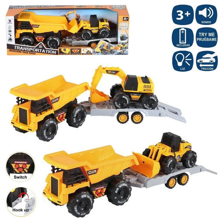 TOYS-CAMION C/REMOLQUE EXCAVADORA 701234 | Anfisa