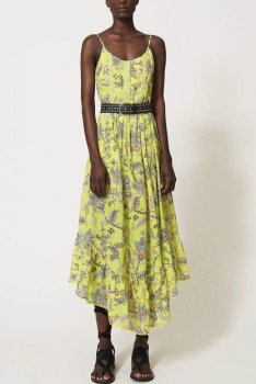 TWINSET vestido tirantes color lima con flores