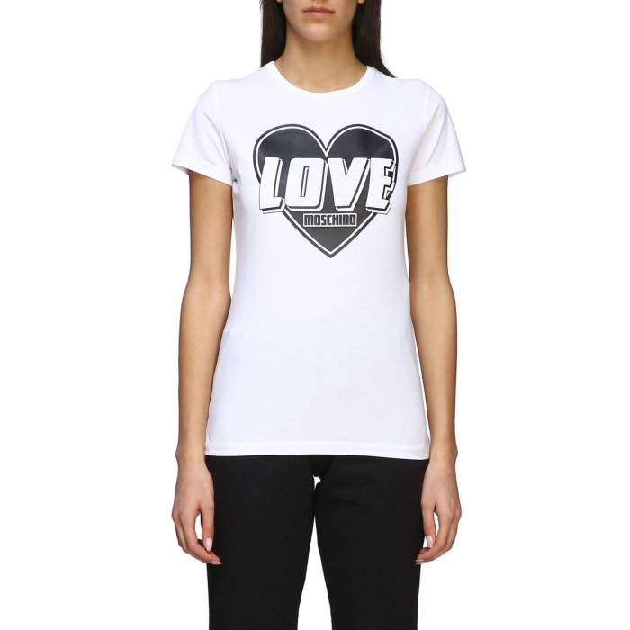 LOVE MOSCHINO camiseta manga corta blanca con corazón - 1