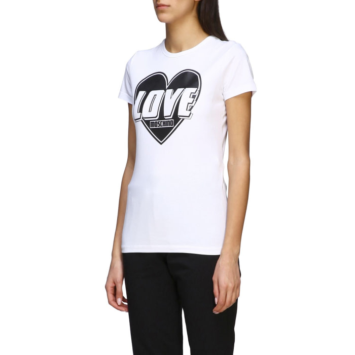 LOVE MOSCHINO camiseta manga corta blanca con corazón - 2