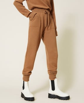 TWINSET pantalón en lana color camel - 3