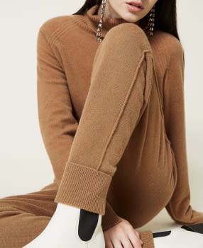 TWINSET pantalón en lana color camel - 5