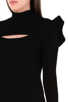 LIU·JO jersey color negro con apertura en escote - 3