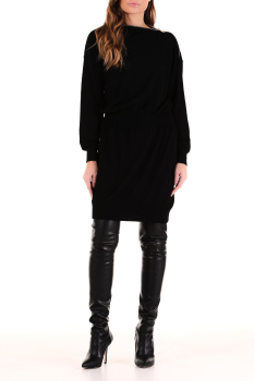 LIU·JO vestido color negro con cremalleras  en el escote