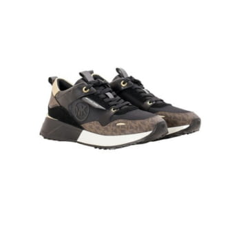 MICHAEL KORS sneakers negro y marrón con logo