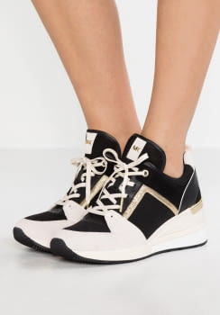 MICHAEL KORS sneaker topolino con logo negro y  blanco