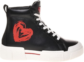 LOVE MOSCHINO sneaker de bota color negro con  corazón