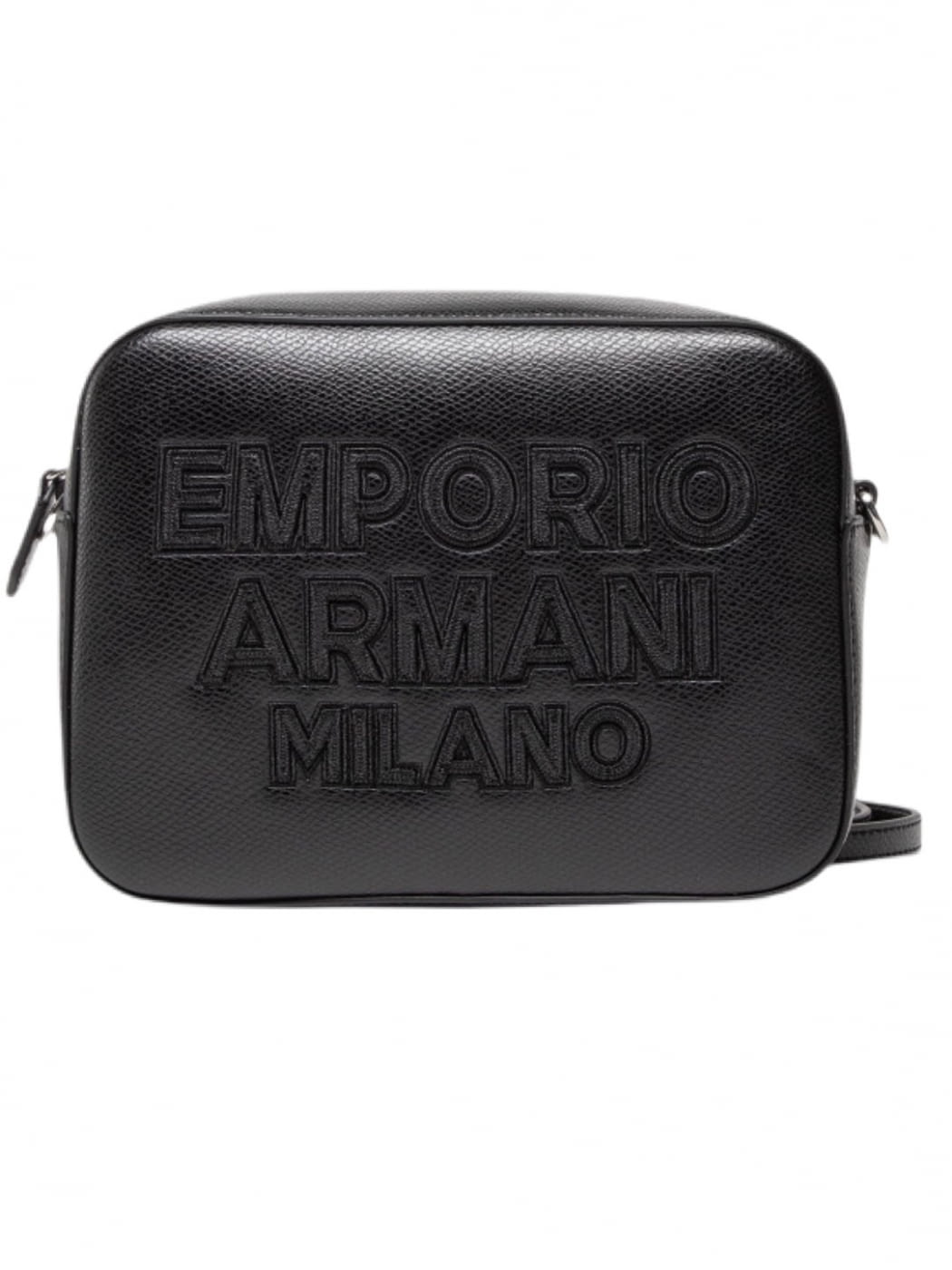 EMPORIO ARMANI bolso negro con logotipo en relieve