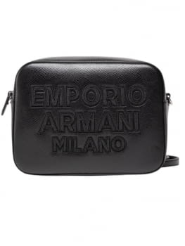 EMPORIO ARMANI bolso negro con logotipo en relieve - 1