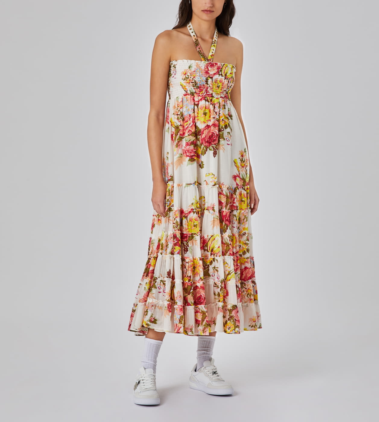 BLUGIRL vestido crudo con estampado de flores