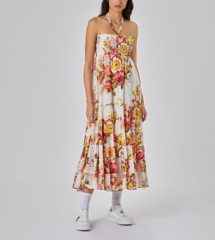 BLUGIRL vestido crudo con estampado de flores