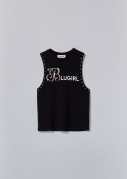 BLUGIRL camiseta sin mangas color negro con tachas - 4
