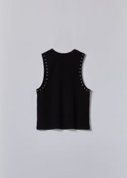 BLUGIRL camiseta sin mangas color negro con tachas - 5