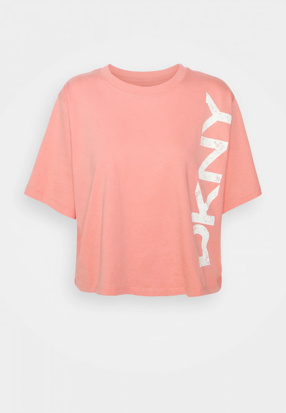 DKNY camiseta amplia coral con logo lateral