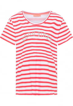 FRIEDA&FREDDIES camiseta manga corta rayas blanco y rojo