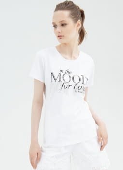 FRACOMINA camiseta manga corta blanca con  con estampado Mood