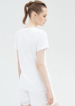 FRACOMINA camiseta manga corta blanca con  con estampado Mood - 3