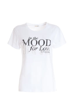 FRACOMINA camiseta manga corta blanca con  con estampado Mood - 4